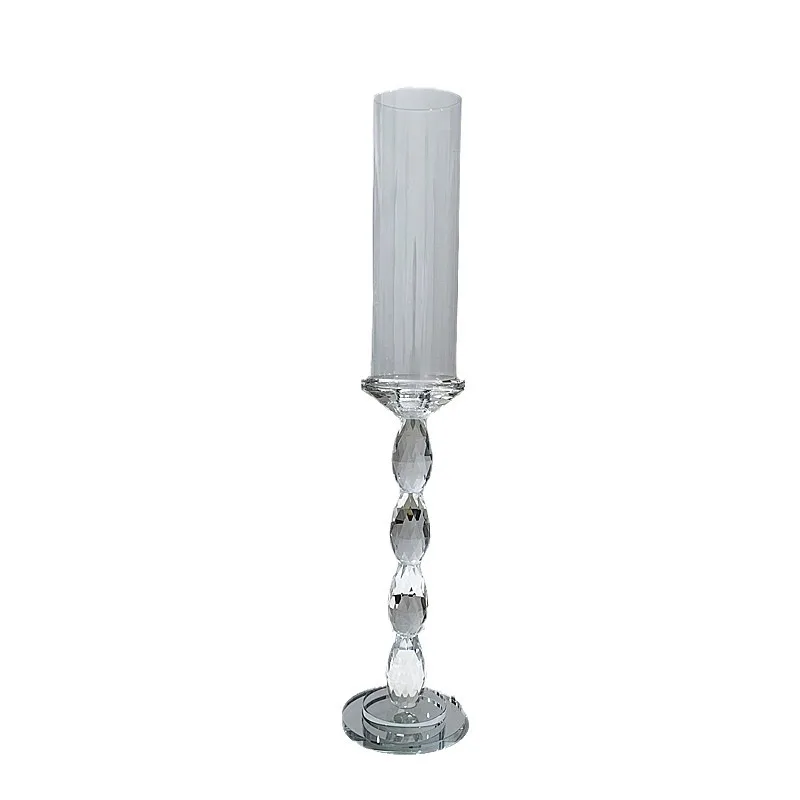 Ready to Ship Europe  Clear Crystal Candle Holders Stand Wedding Home Decoration