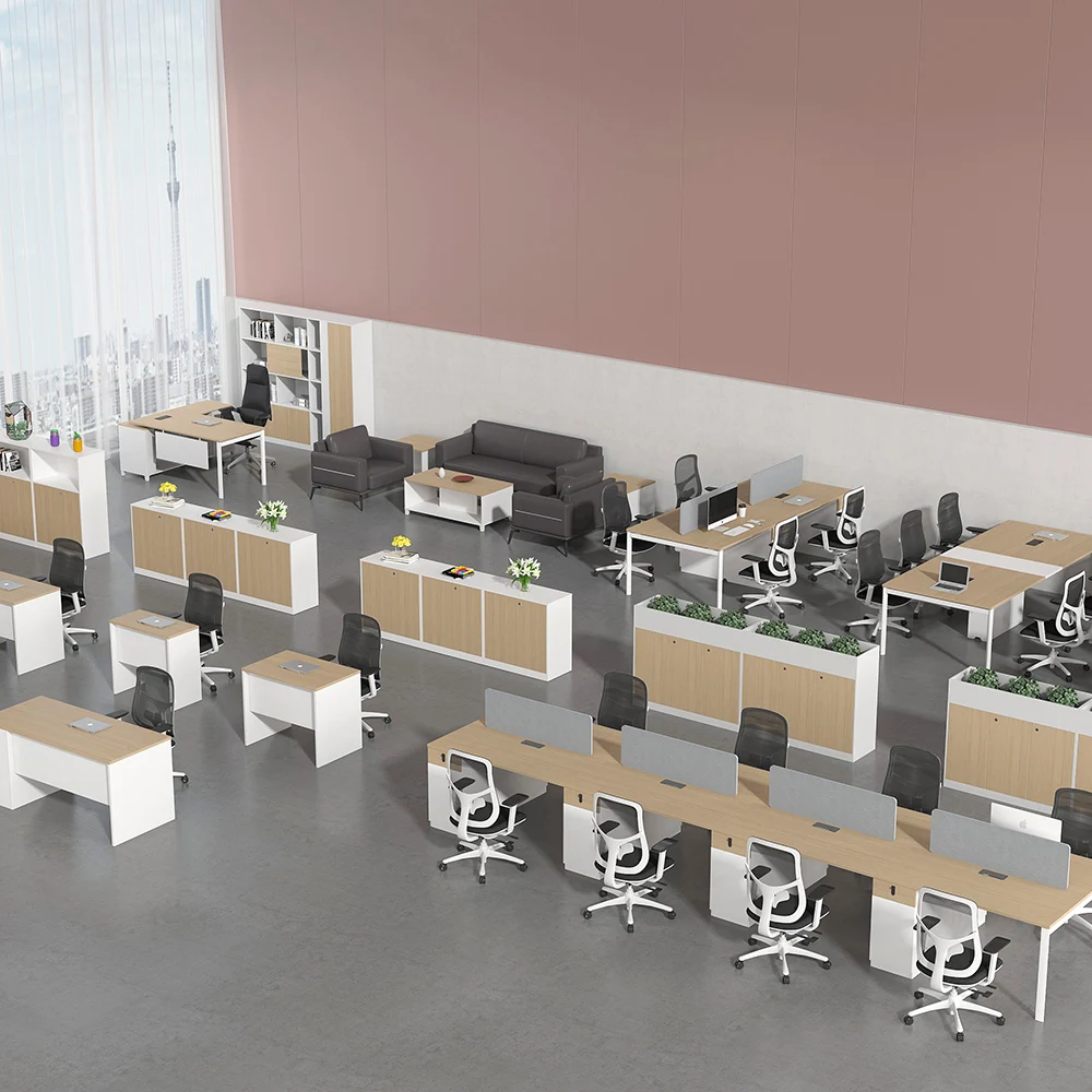 2024 Factory Custom Oem Modern Modular Office Furniture Workstation Staff Open Staff Workstation Office Desk and Chair Sets