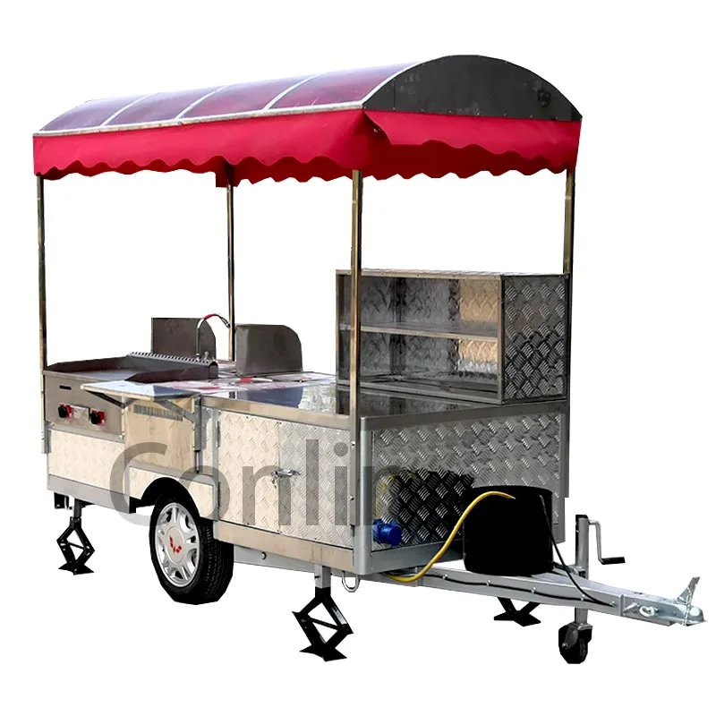 Mobile Falafel Cart Food Cart With Fryer Grill Doner Kebab Mobile Food Carts for Sale