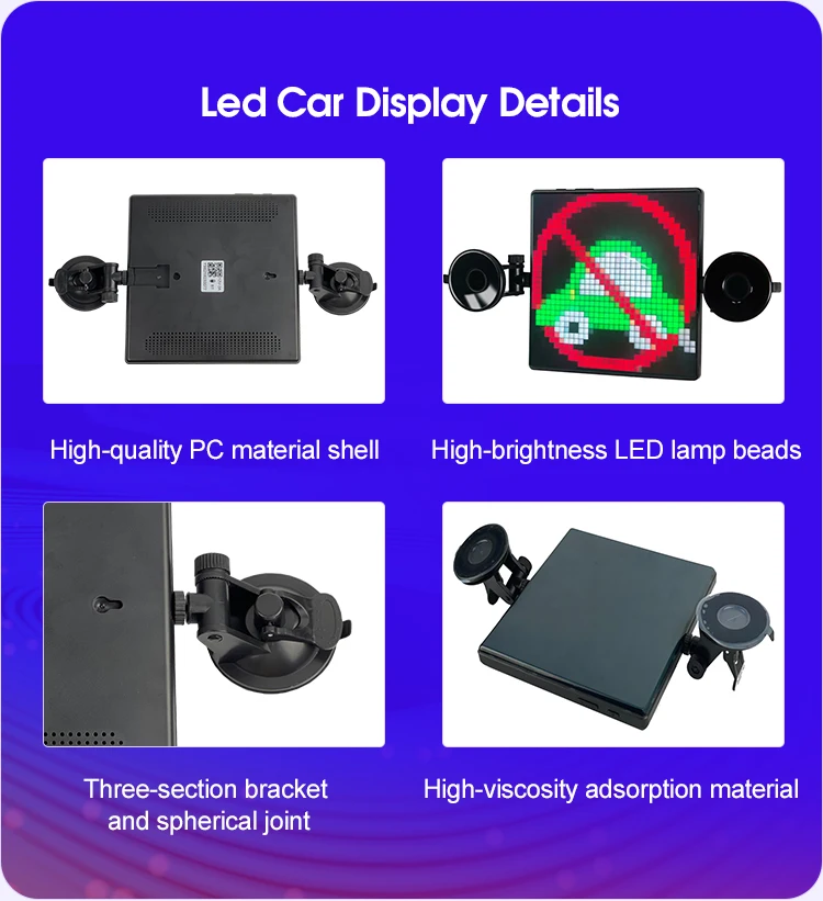 Rear Window Digital Car Display Programmable Signs Mini Led Screen For