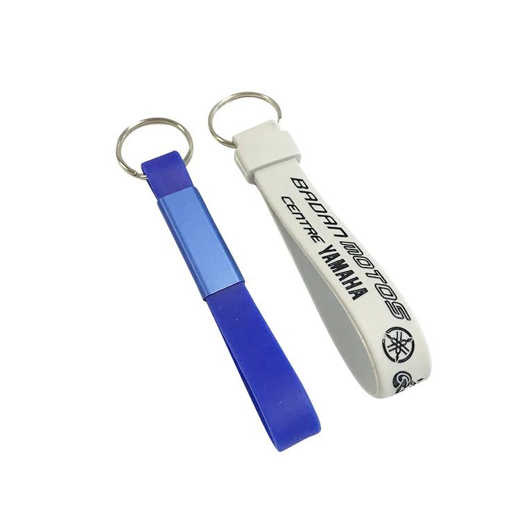 Wholesale Custom Logo Silicone Keychain Bracelet Cheap Silicone Rubber