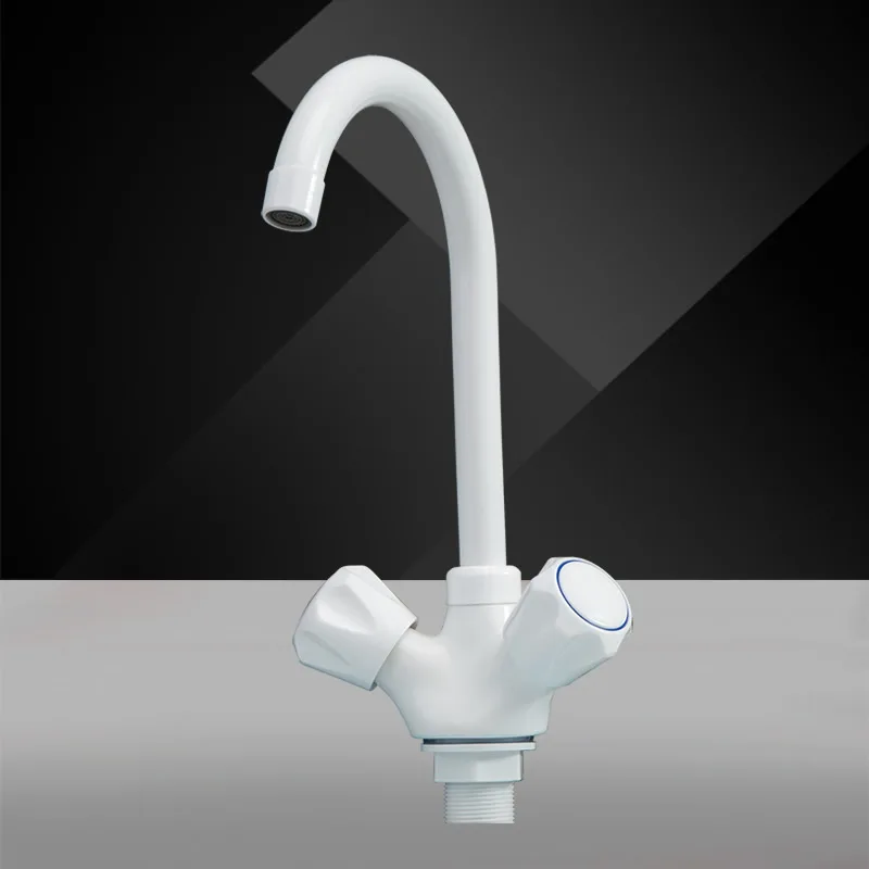 Best Quality 11mm Washing Kitchen Sink Faucet Plastic Water Tap Off White 