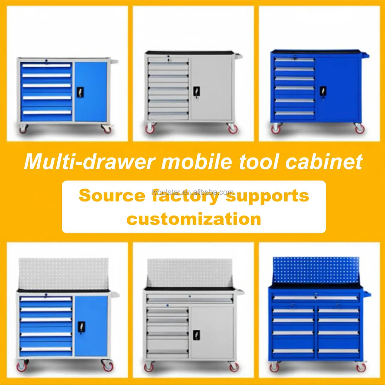 Multi-Function Steel Rolling Workbenches for Garages & Workshops Wheeled Storage Tool Chest Cabinet Hardware Tools