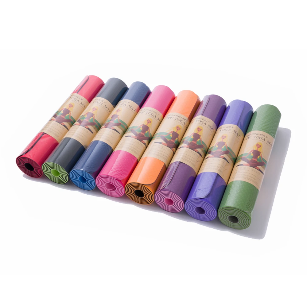 Timecreate 183x61cm 183x80cm 6mm 8mm 10mm Different Size Different  Thickness Colorful Custom logo Tpe Yoga Mat