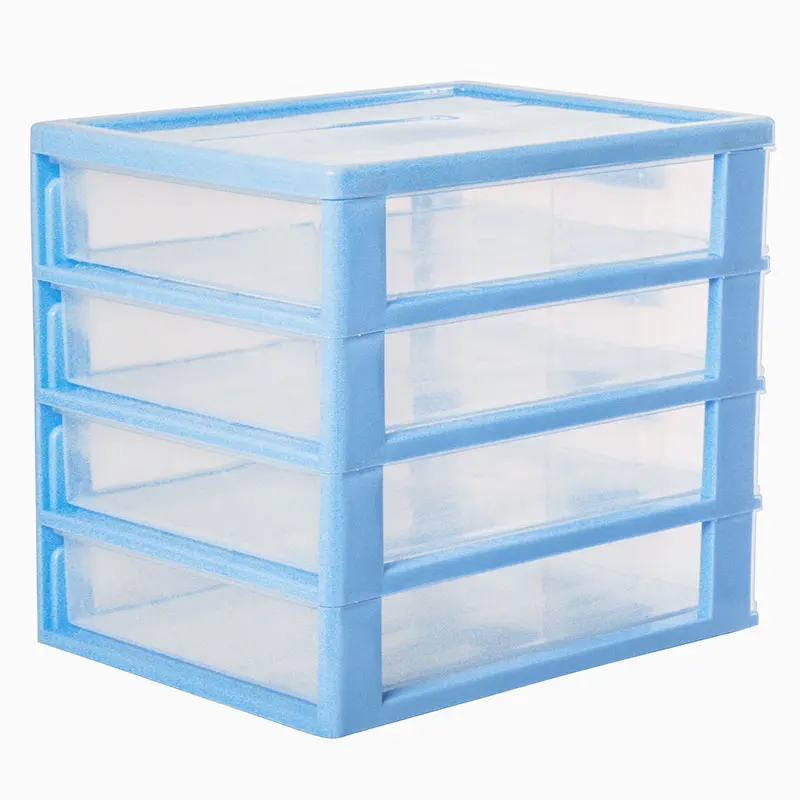 A4 Filing Cabinet 4 Tier Plastic Clear Office Storage Drawer Organizer Storage Box Parts Cabinet Office Desktop Organizer