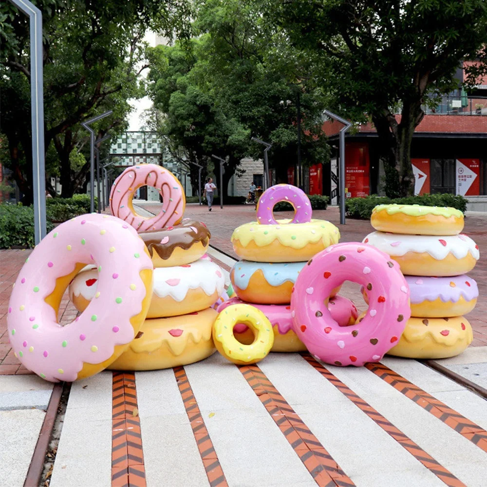 Giant Ice Cream Cone Statues Melting Fiberglass Candy Lollipop