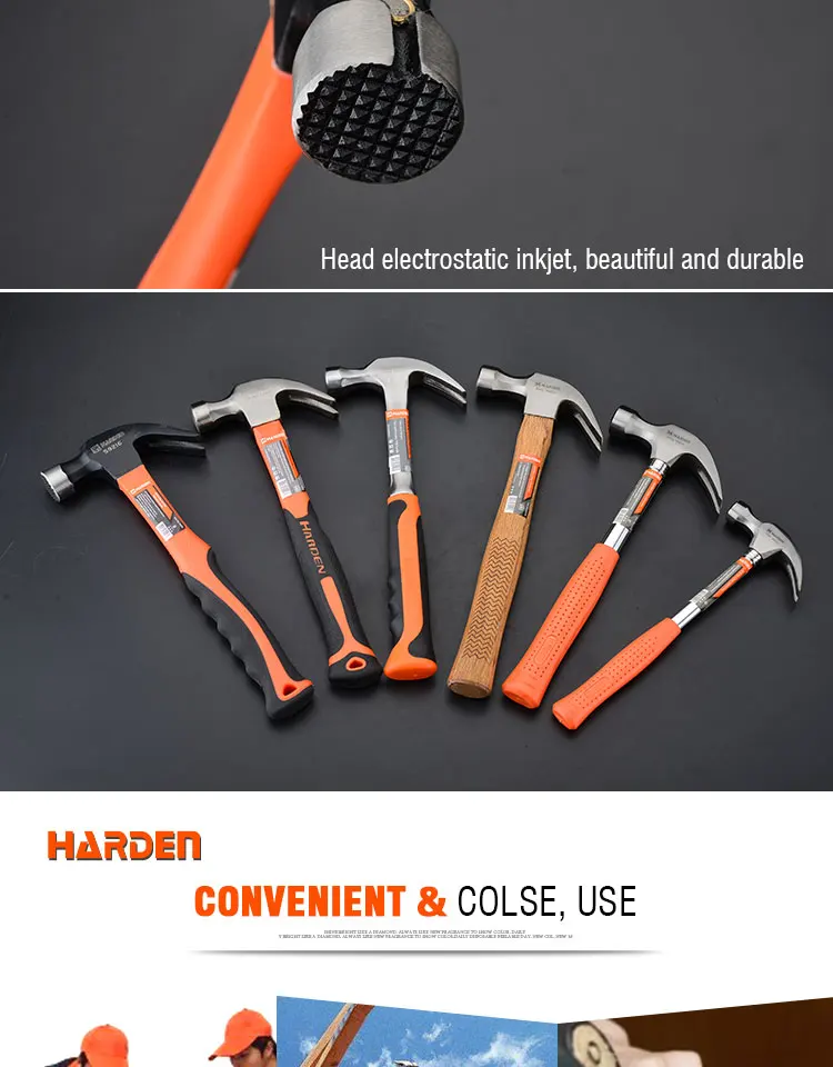 Wholesale Custom Carbon Steel Nail Claw Hammer With Fiberglass Handle