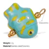 Pj356byg blue and yellow ceramic pendant-Gold