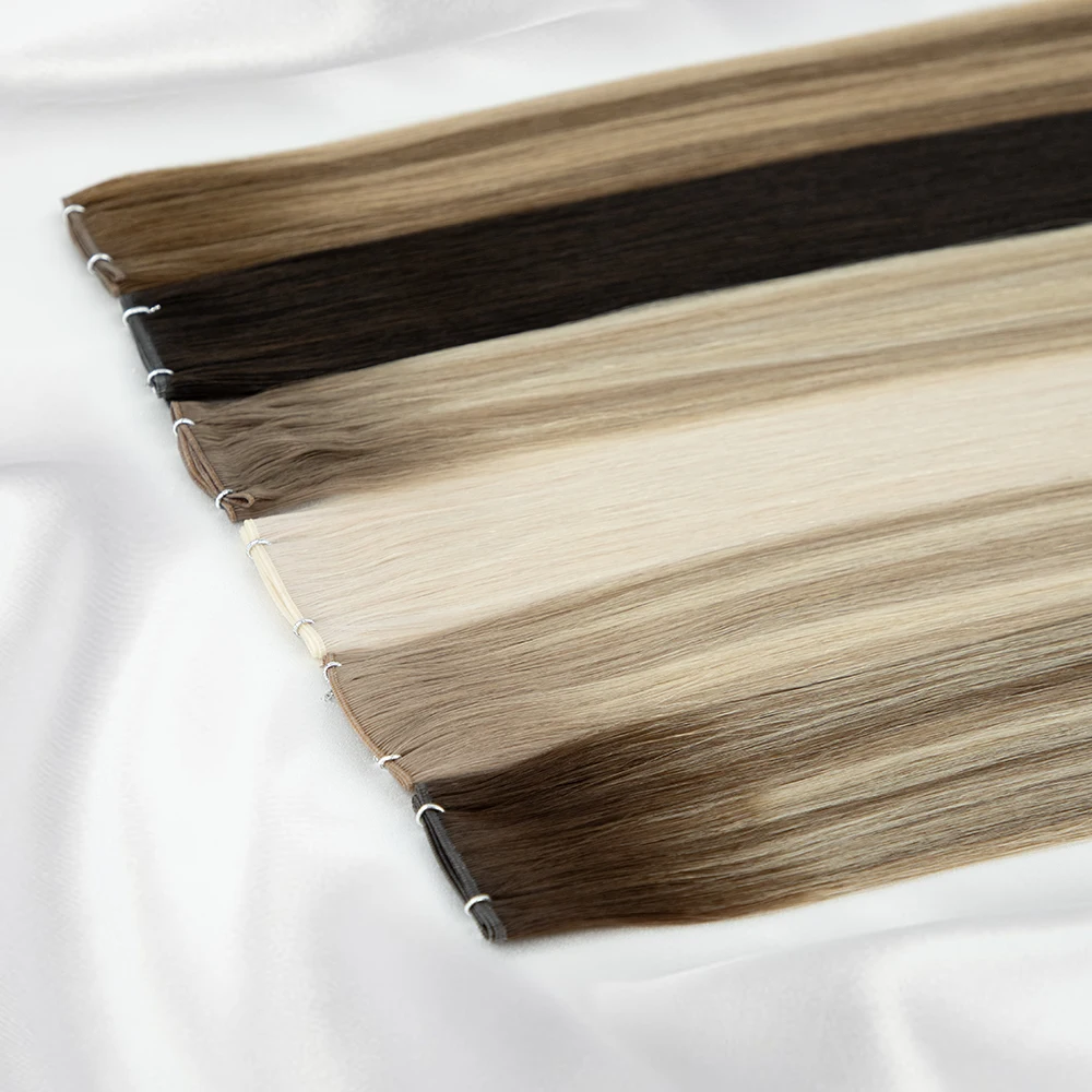 LeShine 22 Inch Russian Virgin Weft Hair Extensions Human Hair 12A Quality Genius Weft