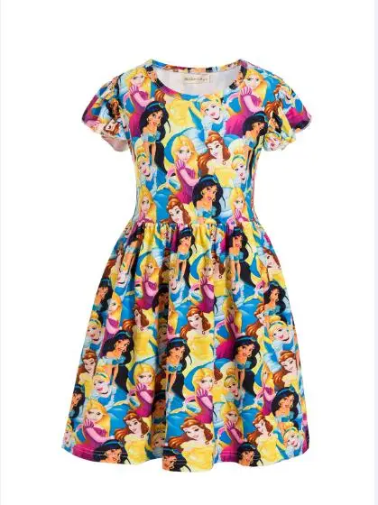 
Платья принцессы, платье принцессы для маленьких девочек, дизайнерская летняя эксклюзивная одежда для детей, оптовая продажа, платье с кружевной вставкой, детская одежда, Эльза 2 