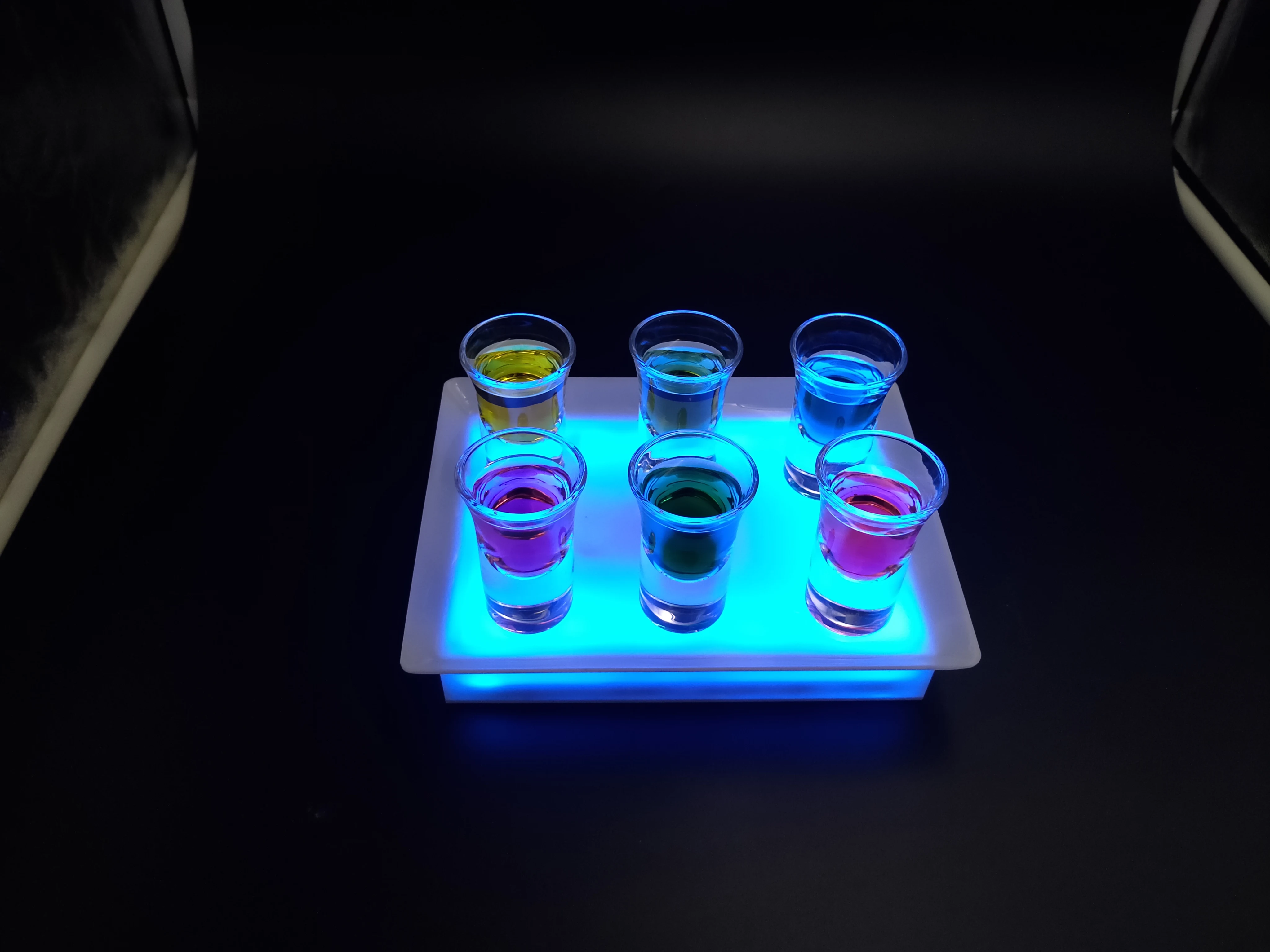 Customizable LED-Lit Mini Wine Shooter Display Stand Mini Tequila Glass Rack with Custom LED Lighting