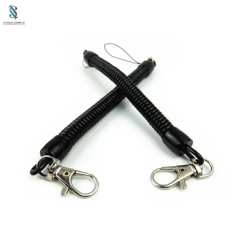 Оптовая продажа с фабрики, изготовленная на заказ Весенняя пластиковая рулонная веревка, ремешок для ключей, Весенняя цепочка для мобильного телефона