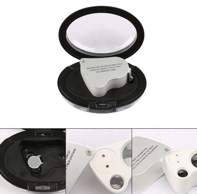 Lente D'ingrandimento Tascabile Interamente In Metallo 40X, Lente D - Foto 5