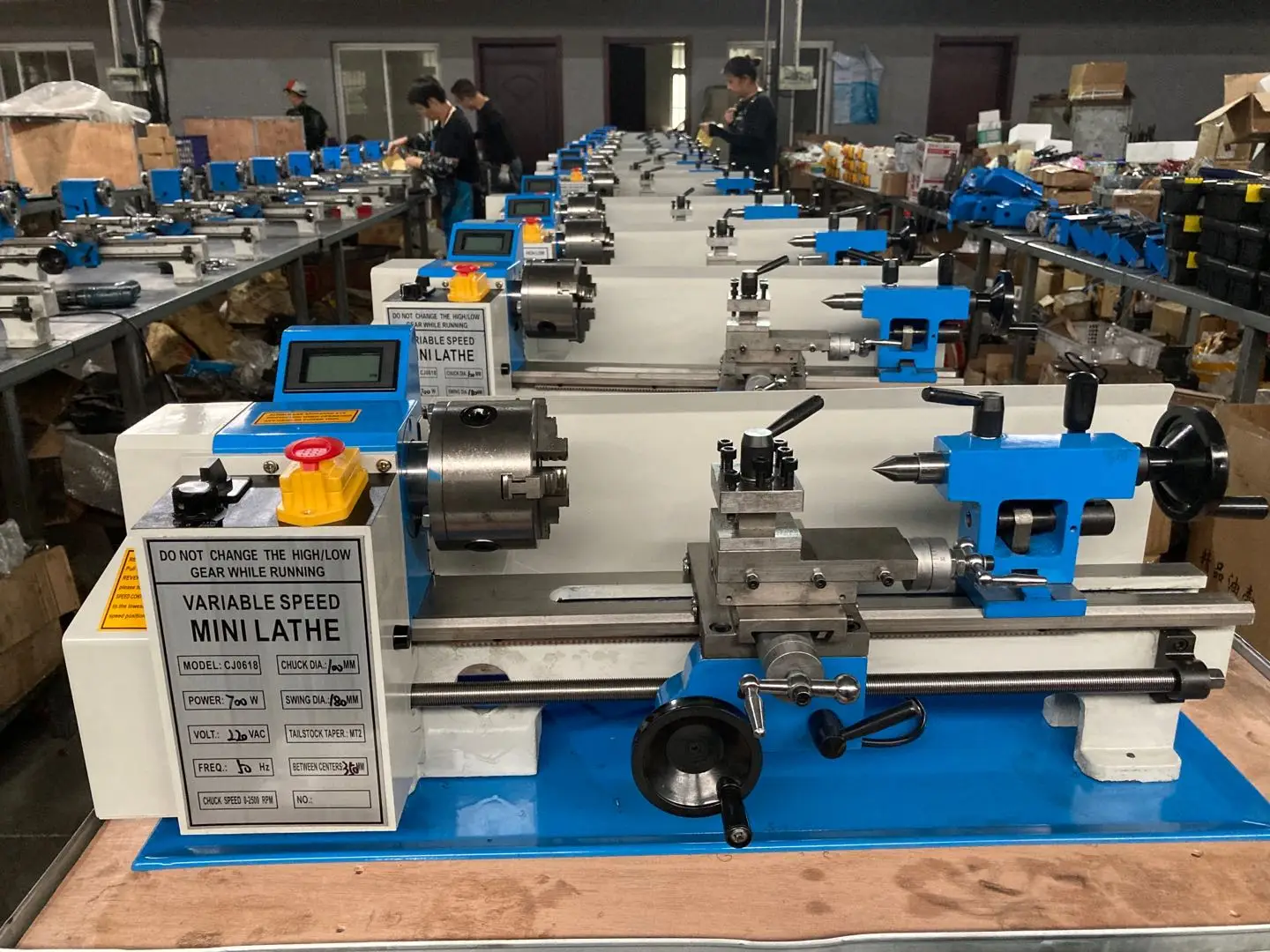 7x14 Inch CJ0618 Mini Metal Lathe - 750W Brushless Motor, Stepless