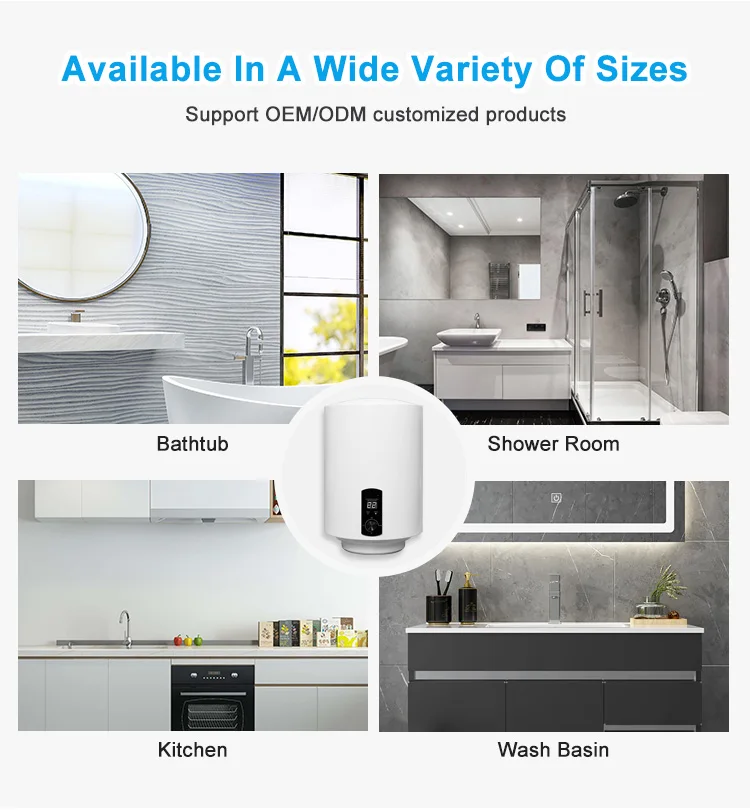 Water Heater Electric Auto-Protection Led Display 2Kw Tank Electric Water Heater