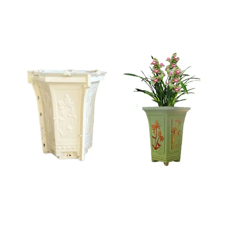 Custom Large Eight-Angled Flower Pot Mold ABS Injection Molding Hexagonal Concrete Planter Plastic Cement Moulds for Gardening