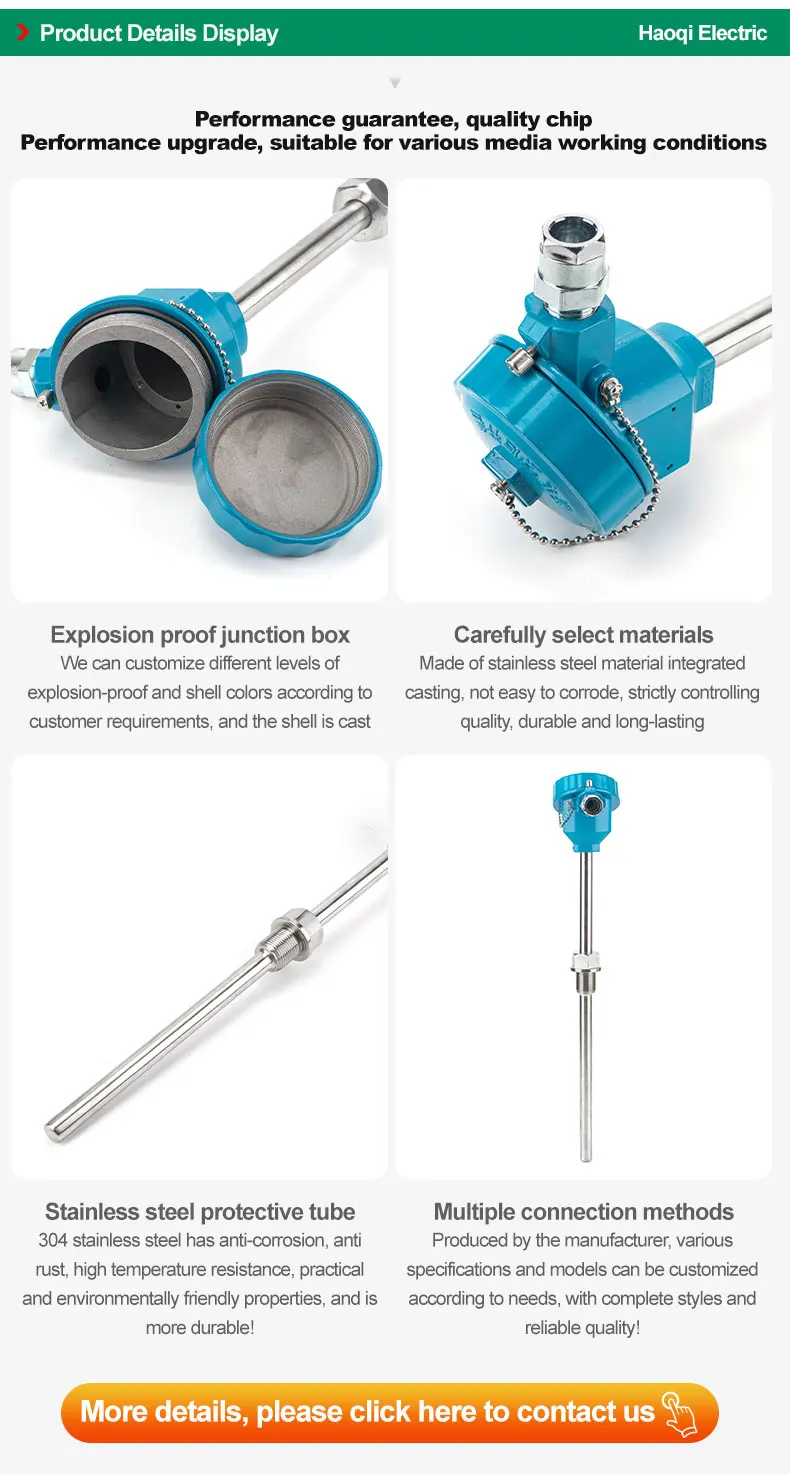 Industrial Use PT100 Temperature Sensor K-type Temperature Transmitter ...