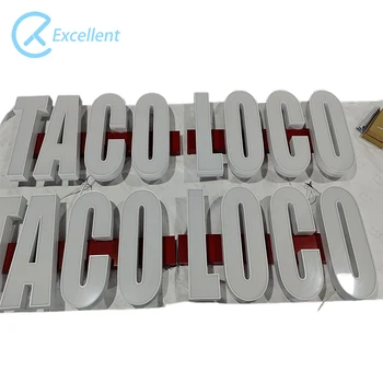 logo outdoor storefront led letter sign Pantone Color illuminated channel letter signs 3d led face lit advertising