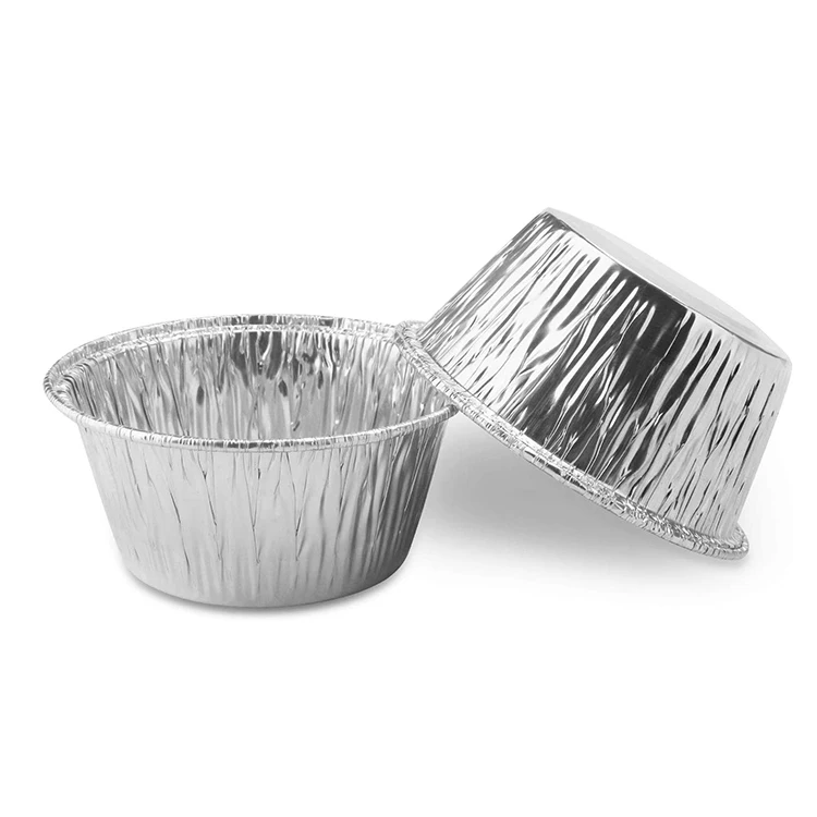 product tia yb28 150ml three inch semi circular cup alloy aluminum foil container airline food packaging tray stackable foil container-1
