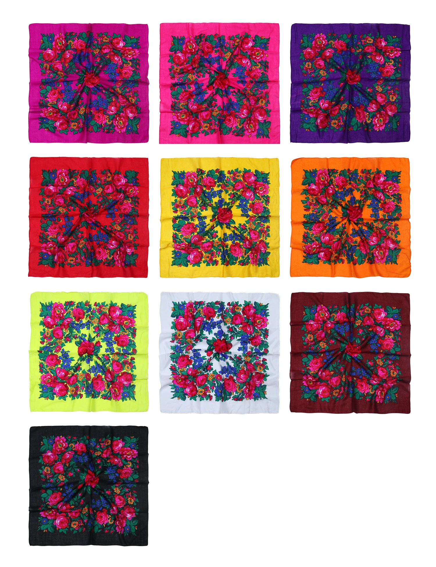2022 New Style Acrylic Head Wrap  Customized Size square Scarf Russian Acrylic Head Scarf