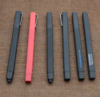 clip stylus promotional black rubber frosted coated cube soft touch w hotel pen Popular square ballpoint pen with logo printing