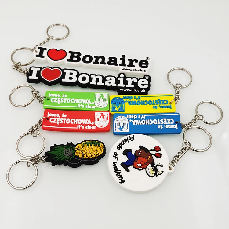Factory Price Cute Soft 2d Pvc Rubber Key Ring Key Chain Custom Soft ...