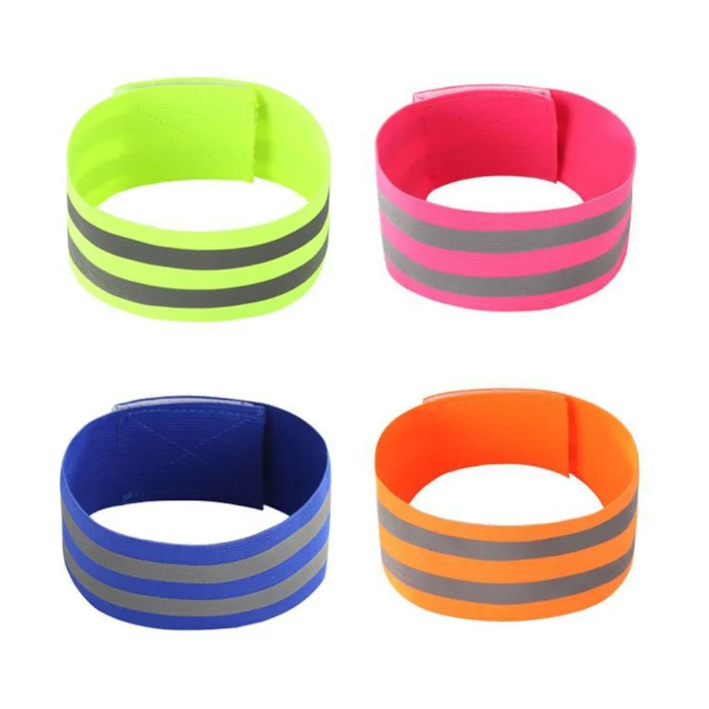 10 x High Visibility Arm Slap Strap Bands Reflective Safety Band Fluorescent Arm 