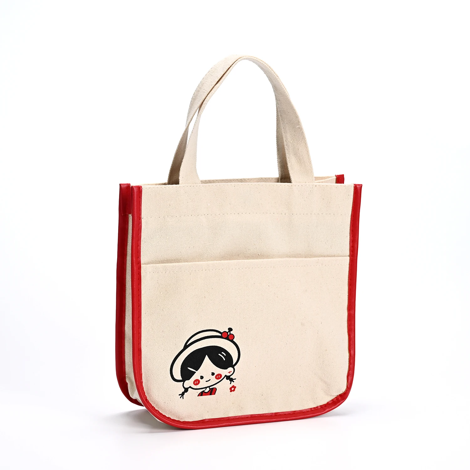 Customized Large Capacity Canvas Bag for Students Cotton Back-to-School Supplies for Book Storage Stationery Blank DIY Pattern details