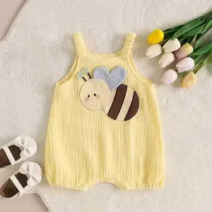 Muslin Baby Clothes Toddler Jumpsuit Cartoon Harem Baby Rompers
