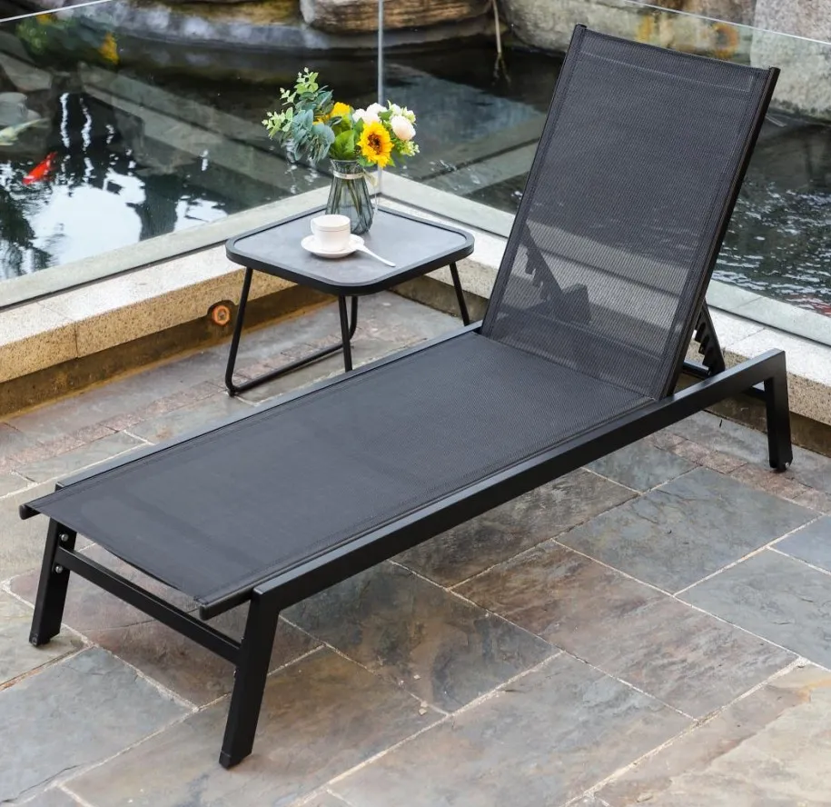 Sun Loungers Garden Aluminum Recliner Modern Foldable Beach Outdoor