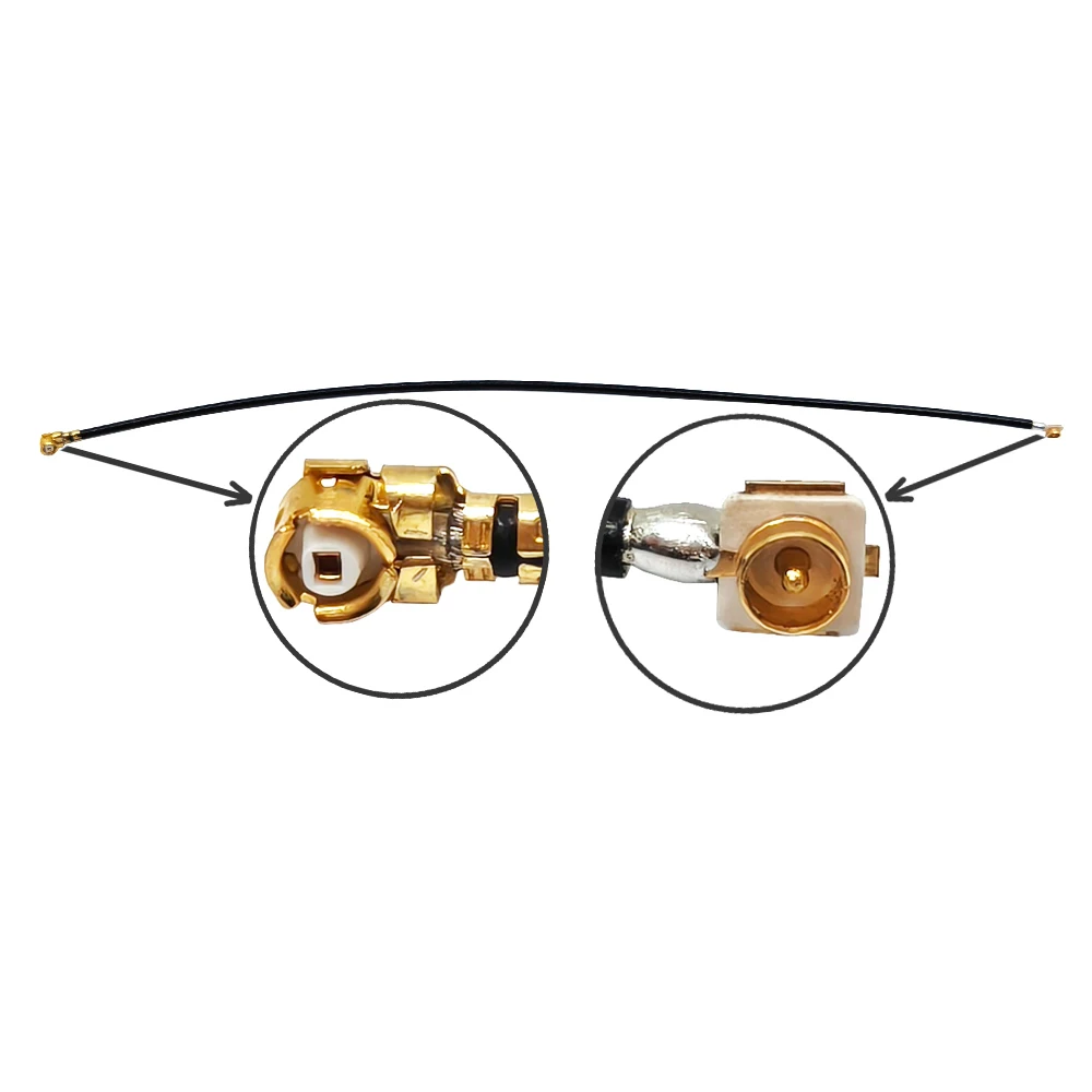 HF-Kabel 1,37 mm, UFL / U.FL-Leiterplattenbuchse auf U.FL-Stecker (männlich) zu Buchse (weiblich), HF-Kabelbaugruppe, Verlängerungskabel, Pigtail, 10 cm, kundenspezifisch