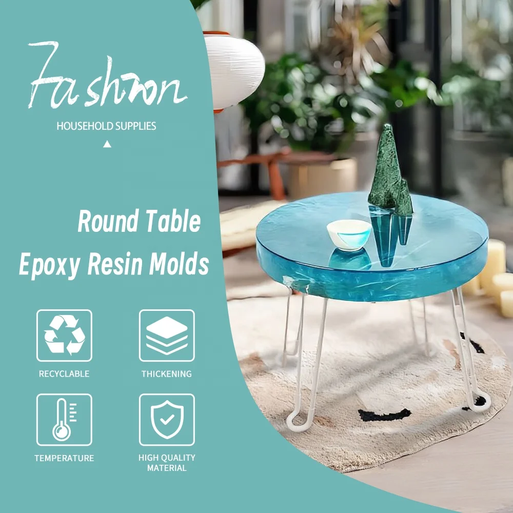 Thickened Round Table Resin Molds Silicone Epoxy Resin Table Mold