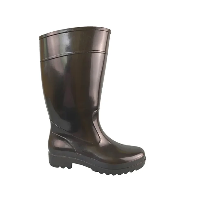 Cheap Economy Wholesale Men Work Gum Shoes Knee High Agricultural Waterproof Non-slip Men Boot Black PVC Garden Rain Boots