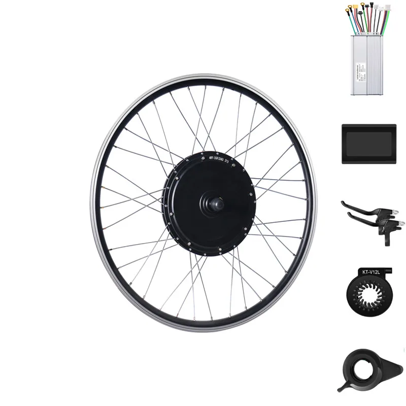 72V 2000W 26" Rear Wheel E-Bike Conversion Kit | Electric Bike Hub Motor Kit With LCD Display, Controller & Pedal Sensor