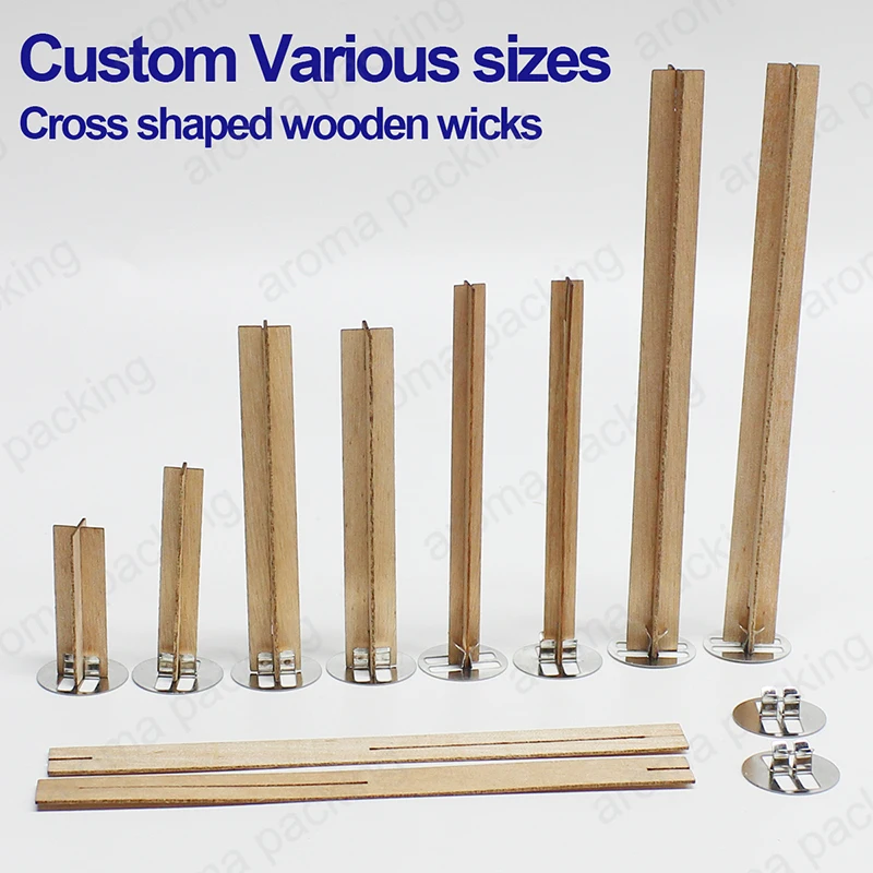 Cherry Wood Crackling Sound Custom Shape Wooden Wicks For Candle Wood