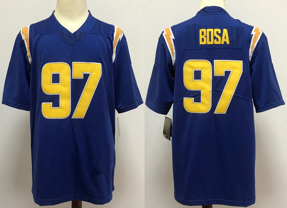 Wholesale Khalil Mack 52 Los Angeles Jerseys 10 Justin Herbert 13 Keenan  Allen 97 Bosa James Stitched Game USA Football Shirts Royal Navy From  m.