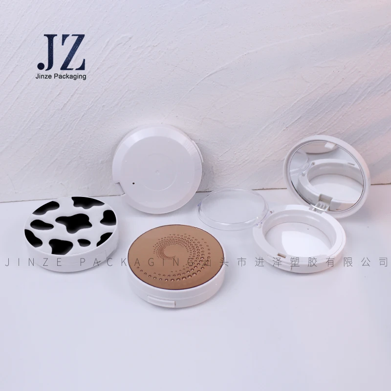 Jinze Round Shape 3D Print Top Cosmetic Powder Container Compact Powder case