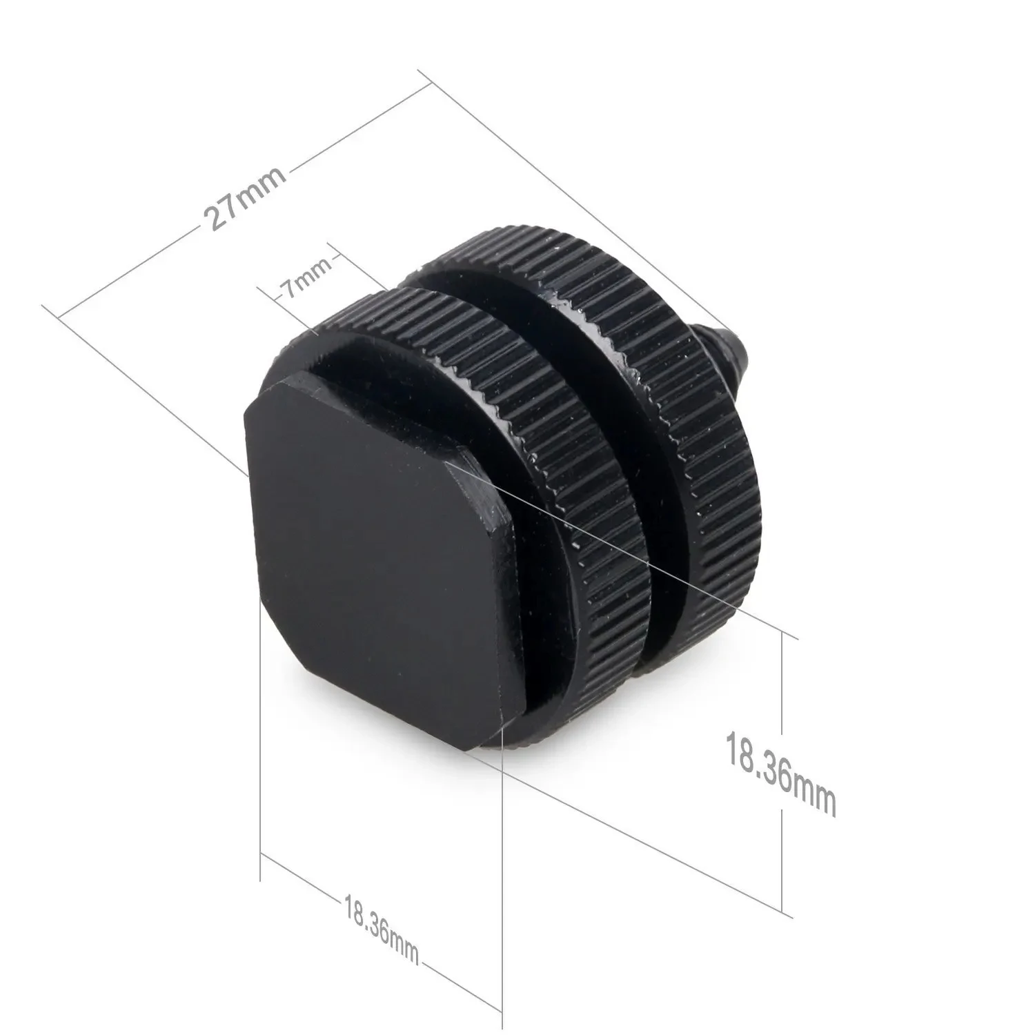 Adaptateur De Sabot (hot Shoe) Double Vis 1/4" - En Métal, Conversion Griffe Appareil Photo Vers Vis Trépied - Pour Flash, Micro, Accessoires