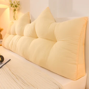 Ergonomic Reading Bed Rest Pillow Curved Shape Heightening Backrest Headboard Large Triangular Cushion