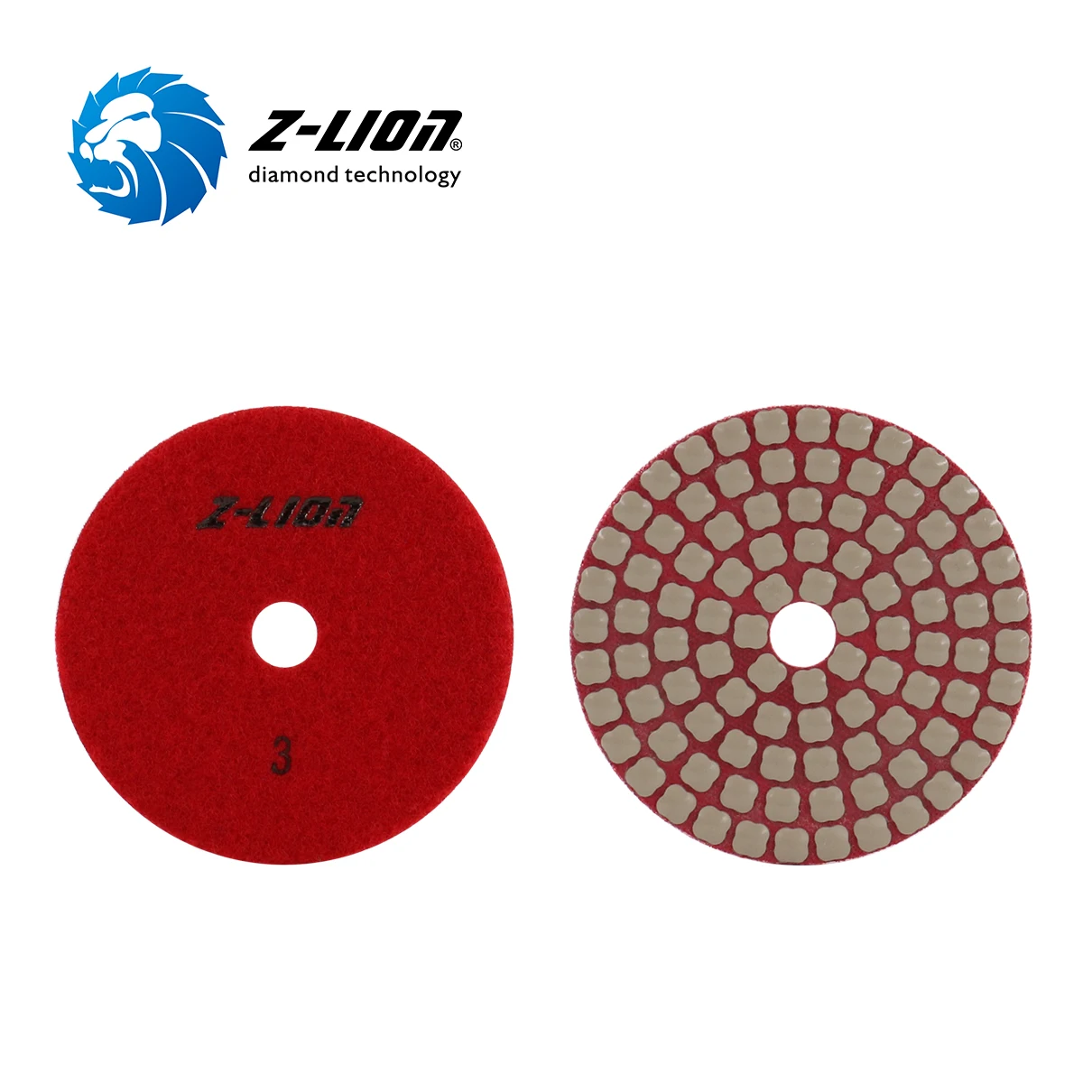 ZL-123K High Effiency 4 Dry Diamond Polishing Pads for Stone Granite Marble