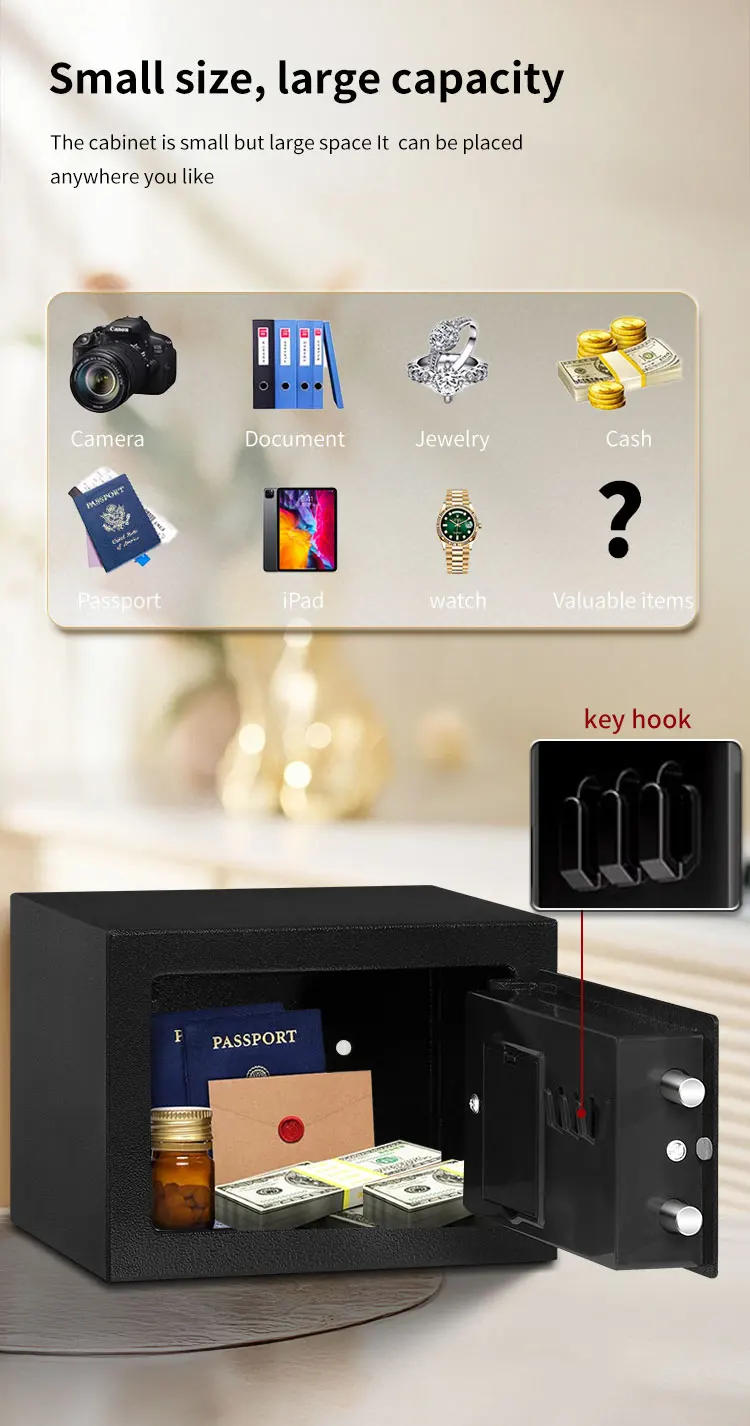 CEQSAFE Hotel Digital Fingerprint Smart Electronic Lock for Bank Box Home Time Safe Money Deposit Safety Kids Small Safe factory