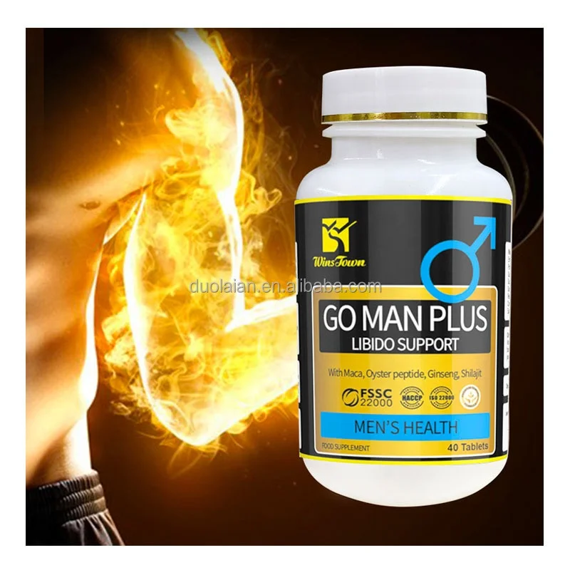 Healthy Go Men Plus Libido Support Tablets Natural Herbal Man Power Energy Shilajit Supplement Maca Ginseng Strength Pills