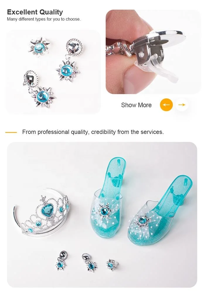 For Girls Princess Role Play Toy Beauty Set Toy High Heel Shoes with Princess Jewelry