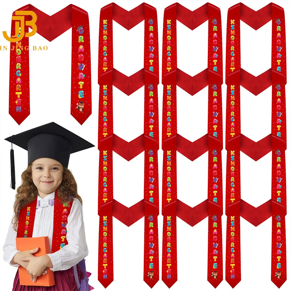 Kindergarten Graduation Sash 2025 - Unisex Preschool Stole With Colorful 'Kindergarten Graduate' Words
