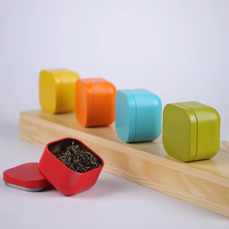 Mini Tin Box square New Style Mini Candle Tins Packaging Tea Tin Can for 10g Volume Metal Box