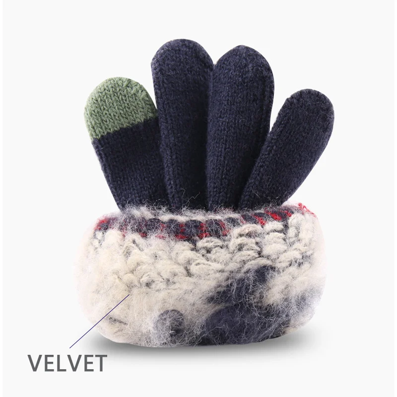 Трикотажные перчатки теплые перчатки с сенсорным экраном зимние перчатки с сенсорным экраном модные удобные жаккардовые для зимы с логотипом на заказ