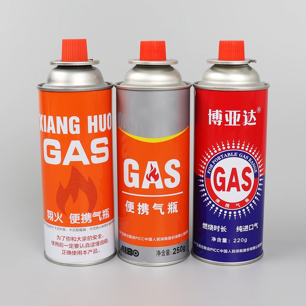 OEM Logo Tinplate Butane Gas Aerosol Spray Can with Valve and Cap
