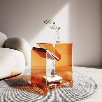 Creative Acrylic Side Table, Light Luxury and Stylish Bedroom Bedside Table, Suitable for Bedroom and Living Room