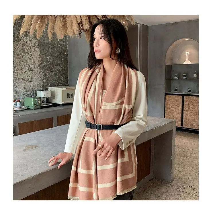 Новый Стиль Настраиваемый Женский мягкий шарф из пашмины с принтом