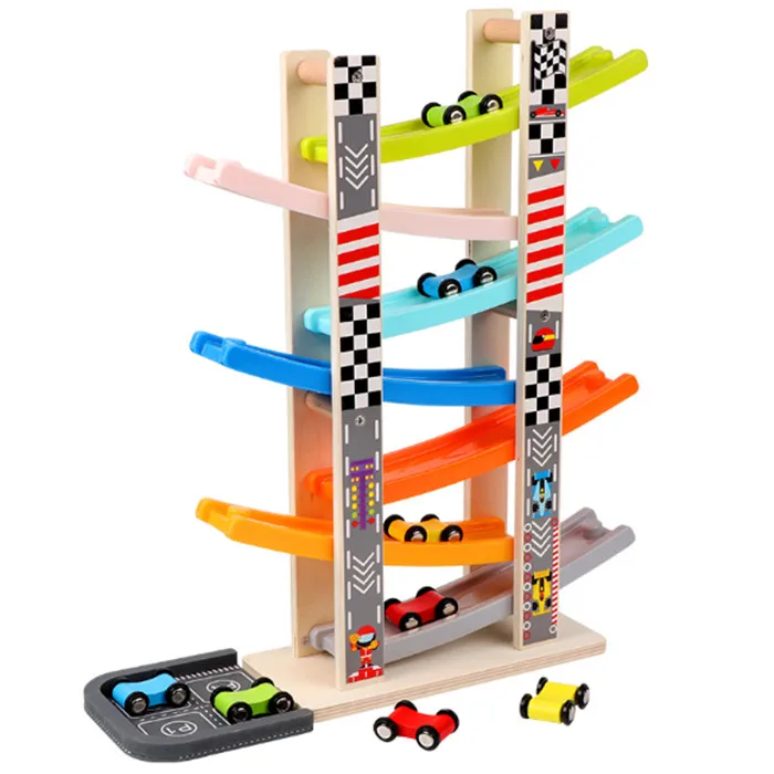 
 Лидер продаж Amazon, детский деревянный обучающий трек, игрушки для поездов, клик, клик, гоночный трек  